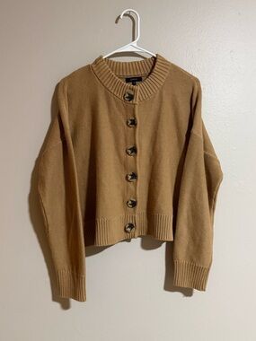 Quince 100% Organic Cotton Cropped Cardigan Size Medium